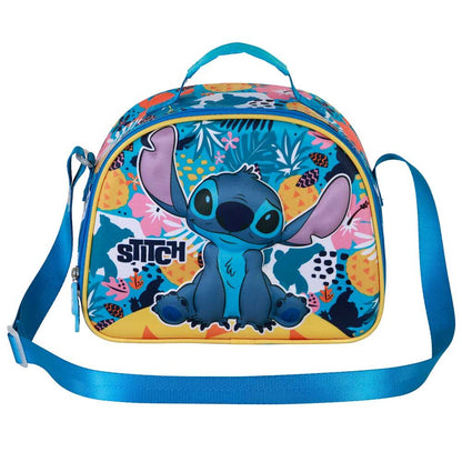 Bolsa portameriendas 3D de Stitch Disney con correa azul
