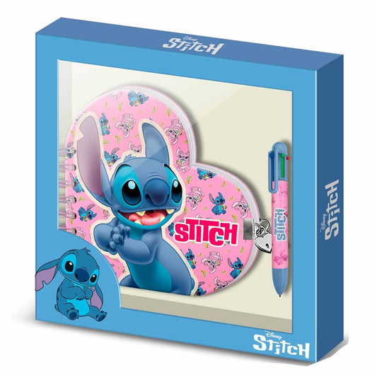 Diario rosa Stitch Disney con bolígrafo a juego
