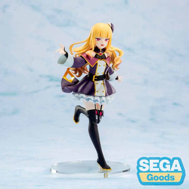Figura Lucy Diamond de 14 cm con atuendo morado y base transparente