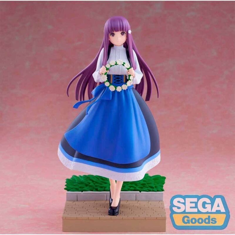 Figura de Fern de Frieren con vestido de festival y base decorativa