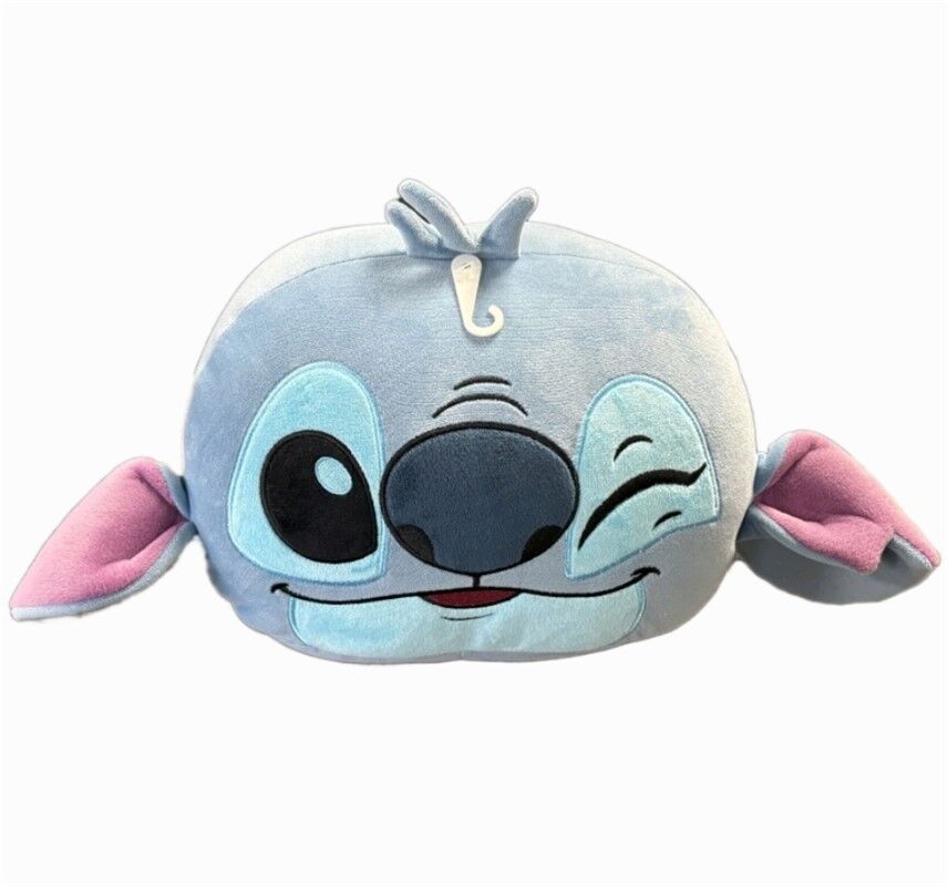 Cojín calienta manos de Stitch Disney azul con orejas rosas