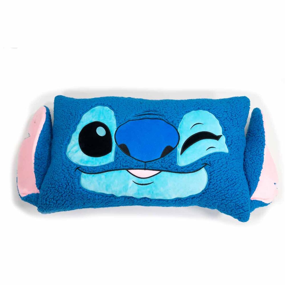 Cojín 3D azul con el rostro sonriente de Stitch Disney
