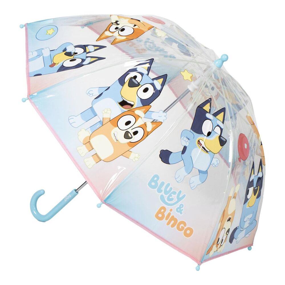 Paraguas burbuja transparente de Bluey y Bingo