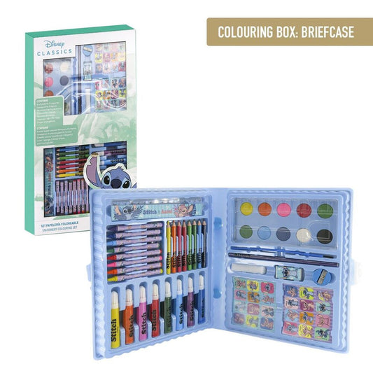 Set de papelería y coloreado Disney Stitch en estuche