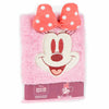 Cuaderno de pelo rosa de Minnie Disney con lazo rojo de lunares