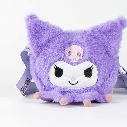 Bolso morado de peluche con diseño de Kuromi - 3
