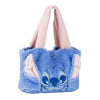 Bolsa shopping azul de peluche con rostro de Stitch Disney y orejas rosas
