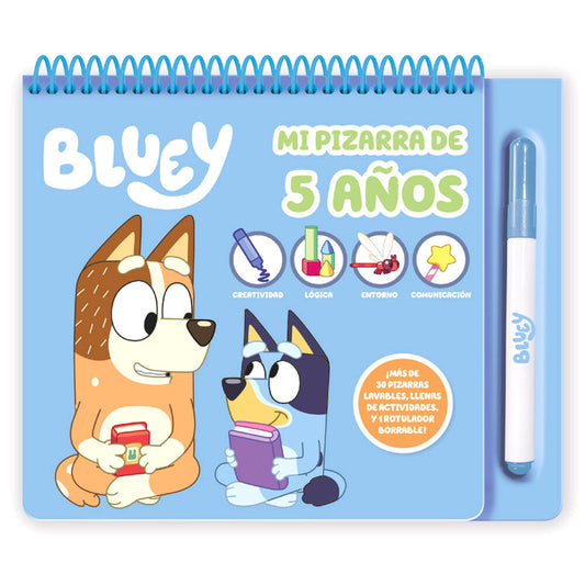 Mi pizarra de actividades Bluey para 5 años con rotulador borrable