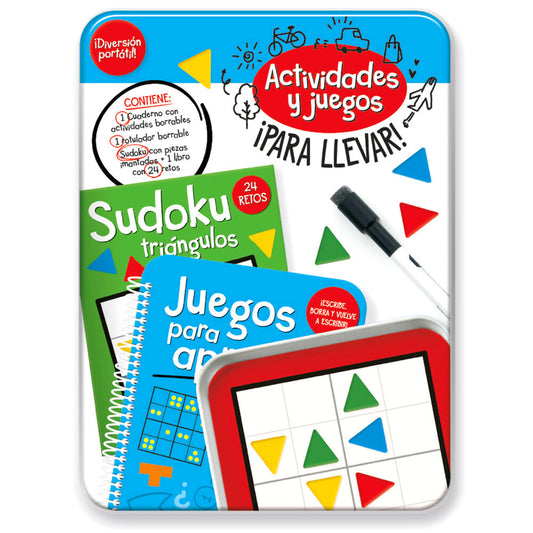 Kit PLAYTIME de actividades y juegos con cuaderno, rotulador y piezas imantadas