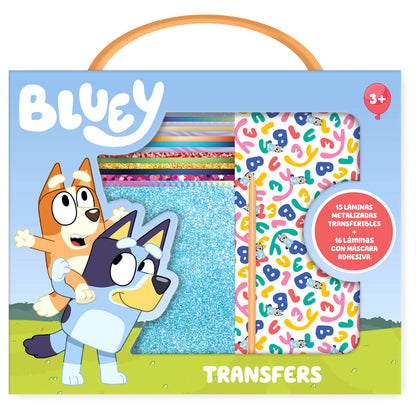 Maletín de transfers Bluey con láminas metalizadas y rascador