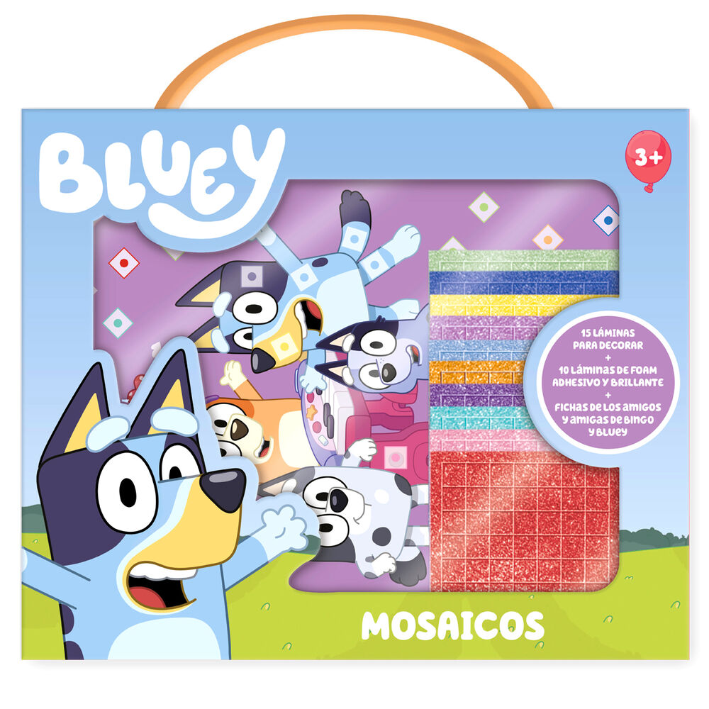 Maletín de mosaicos Bluey con láminas de foam brillante