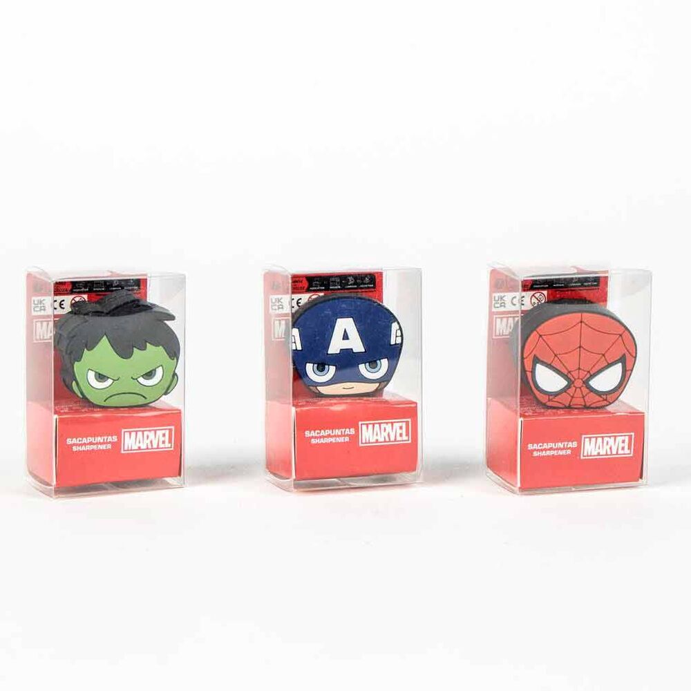 Sacapuntas Marvel Los Vengadores con diseños de Hulk, Capitán América y Spider-Man - 2