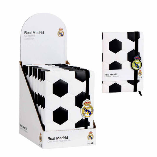 Cuaderno Real Madrid CERDÁ blanco y negro con diseño de balón y marcapáginas negro - 2