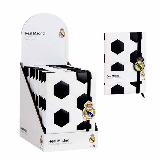 Cuaderno Real Madrid CERDÁ blanco y negro con diseño de balón y marcapáginas negro - 2