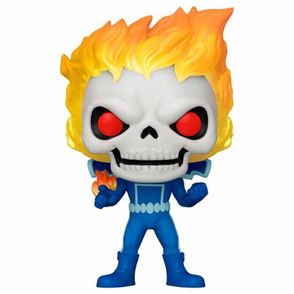 Figura Funko POP! de Ghost Rider con calavera llameante y traje azul