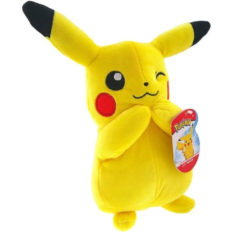Peluche de Pikachu de Pokémon amarillo con un ojo guiñado - 3