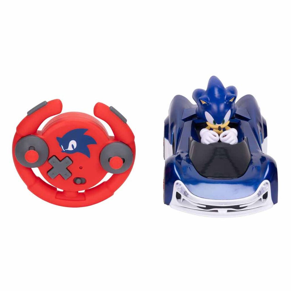 Vehículo teledirigido azul de Sonic con mando rojo - 2