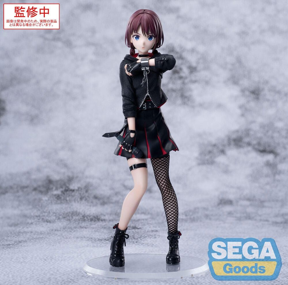 Figura de Nina Iseri de Girls Band Cry con atuendo negro y detalles rojos