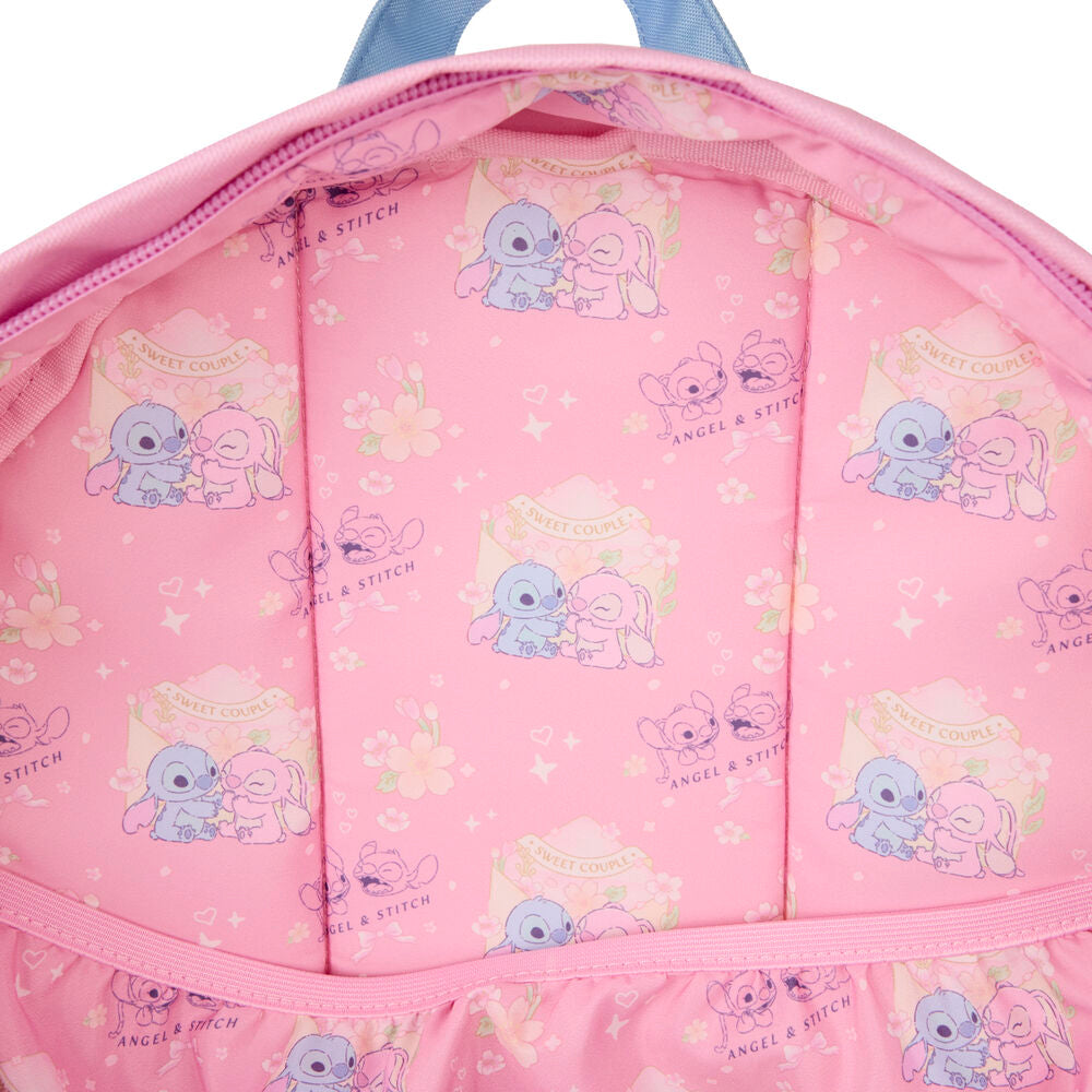 Mochila Disney Loungefly de Stitch y Angel en rosa y azul - 4
