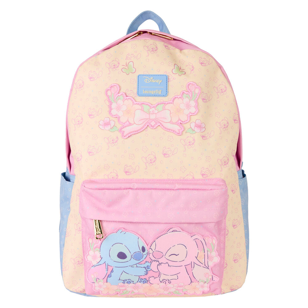 Mochila Disney Loungefly de Stitch y Angel en rosa y azul