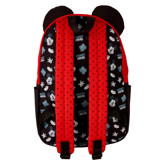Mochila negra y roja de Mickey Mouse Disney Loungefly con orejas 3D - 2