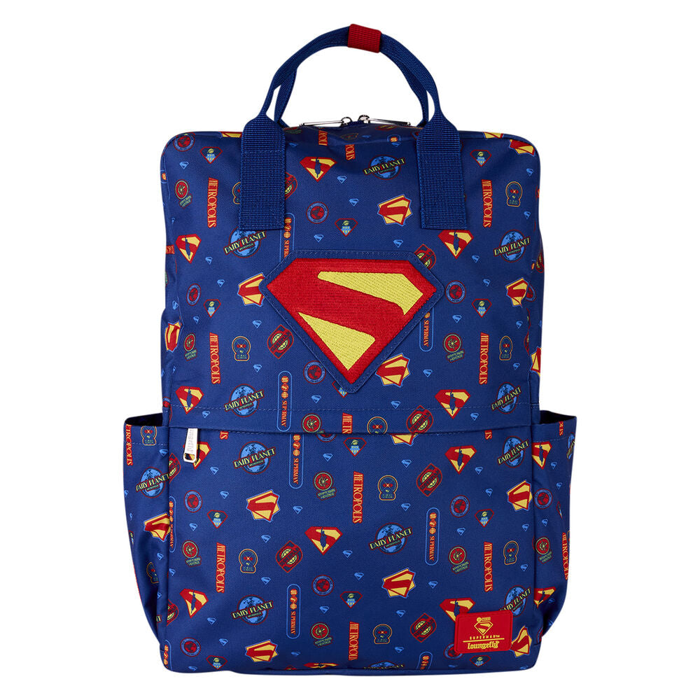 Mochila azul de nylon Loungefly con diseño estampado de Superman