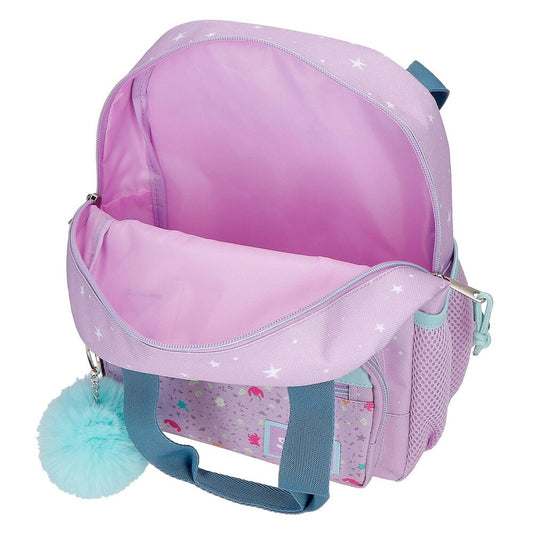 Mochila lila Disney Stitch con pompón y bolsillos laterales - 4