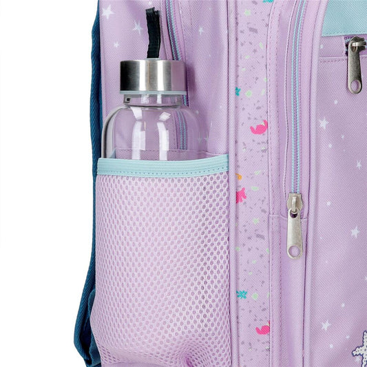 Mochila lila Disney Stitch con pompón y bolsillos laterales - 5