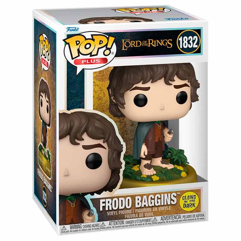 Figura Funko POP Plus de Frodo Baggins con capa verde y bastón - 2