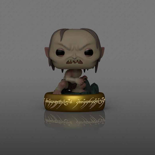 Figura FUNKO POP Plus de Gollum sobre un anillo dorado - 3