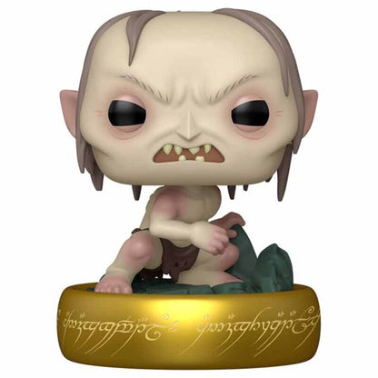 Figura FUNKO POP Plus de Gollum sobre un anillo dorado