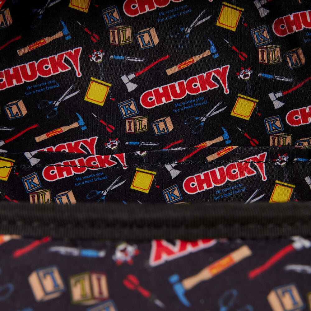 Mochila Loungefly de Chucky con bolsillo frontal amarillo - 6
