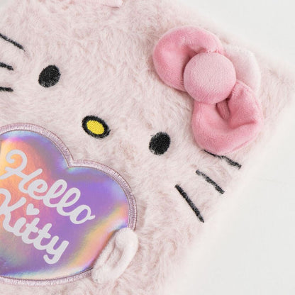 Cuaderno de peluche rosa de Hello Kitty con lazo - 2