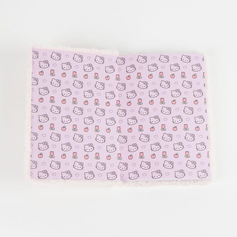 Cuaderno de peluche rosa de Hello Kitty con lazo - 4