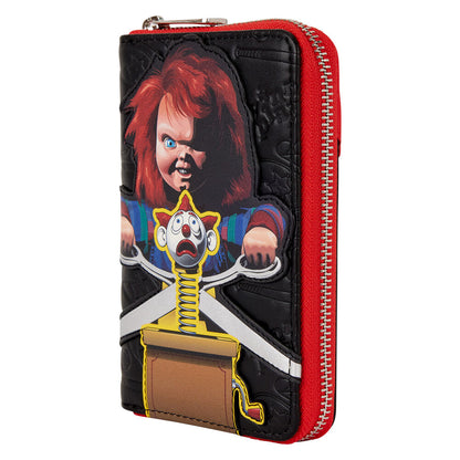 Cartera Chucky Loungefly negra con borde rojo y cierre de cremallera - 4