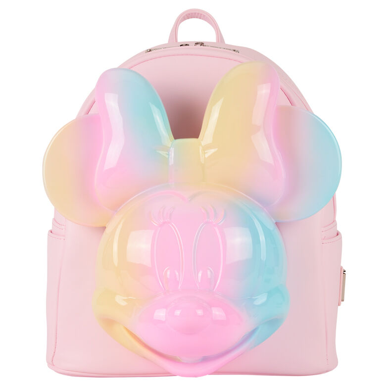 Mochila rosa de Minnie Disney Loungefly con lazo 3D iridiscente