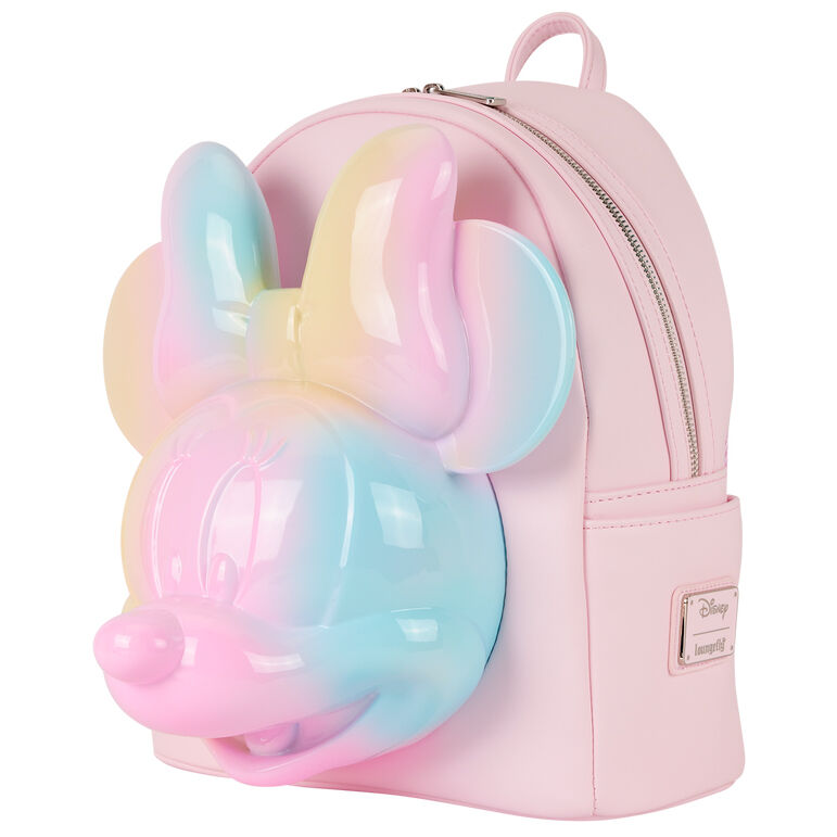 Mochila rosa de Minnie Disney Loungefly con lazo 3D iridiscente - 2