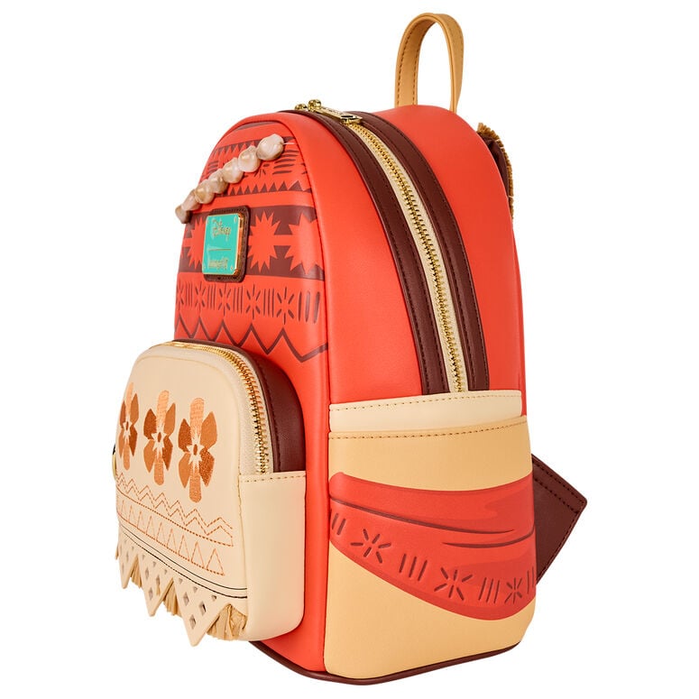 Mochila Vaiana Moana Disney Loungefly coral con conchas y bolsillo beige - 2