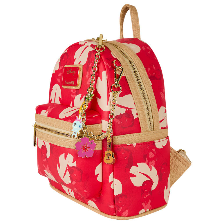 Mochila roja Disney Stitch Loungefly con cadena y charms - 2