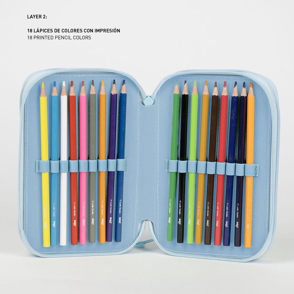 Plumier triple azul de Bluey con tres compartimentos - 4