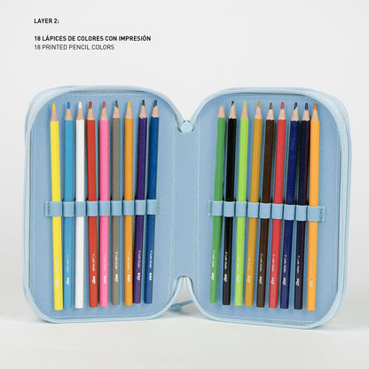 Plumier triple azul de Bluey con tres compartimentos - 4