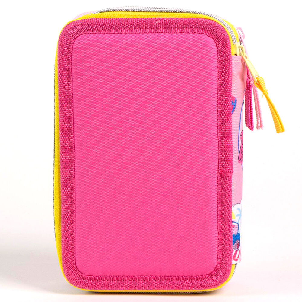 Plumier triple Barbie CERDÁ rosa con material escolar - 4
