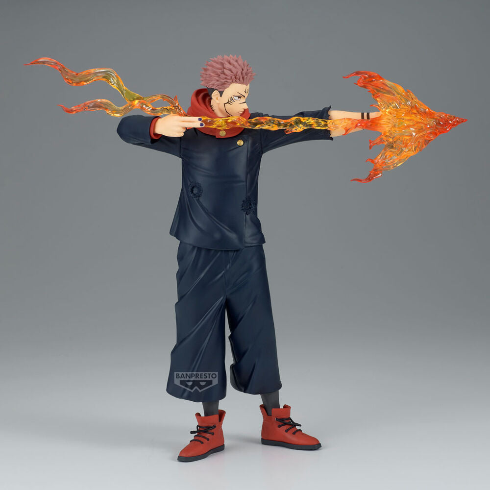 Figura de Sukuna de Jujutsu Kaisen con efecto naranja y rojo - 3