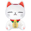 Peluche blanco de Turbo Granny de Dandadan con collar rojo y medallón amarillo