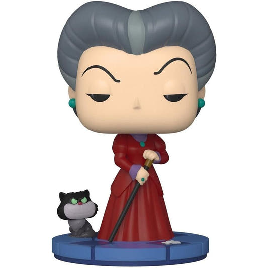 Figura Funko POP! de Lady Tremaine con bastón y gato negro