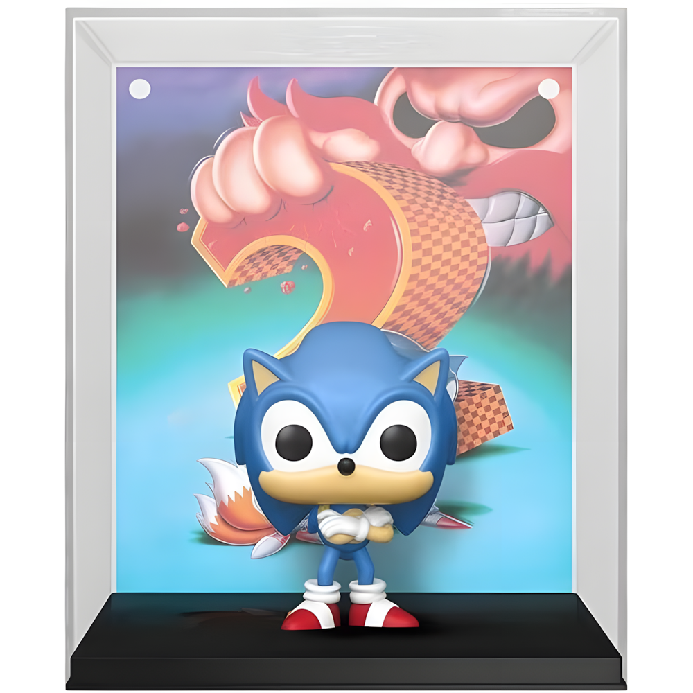 Figura Funko POP de Sonic Game Cover Exclusive en caja con ventana