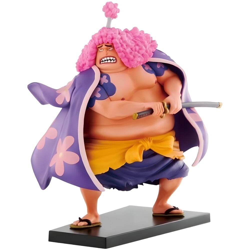 Figura Ichibansho de Kawamatsu de One Piece con capa morada y espada