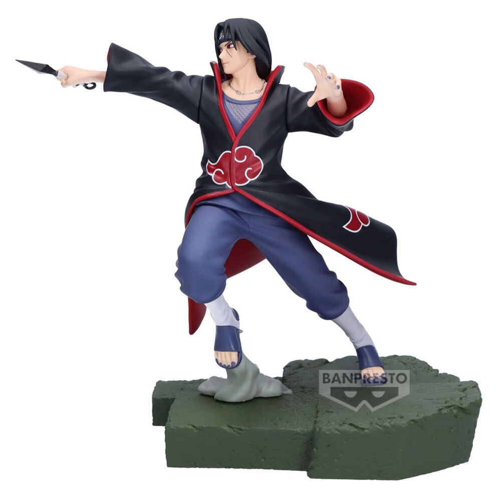 Figura de Itachi Uchiha de Naruto Shippuden con atuendo de Akatsuki