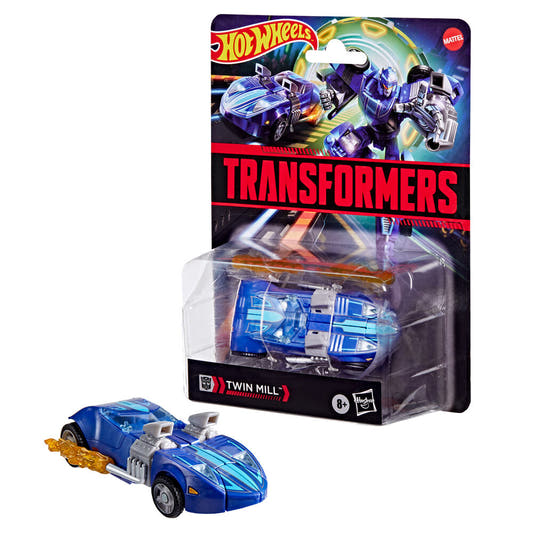 Coche Hot Wheels Transformers Twin Mill azul en blíster - 3