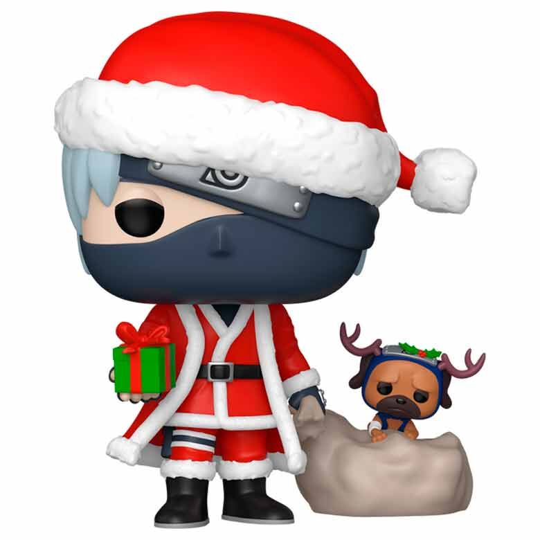 Figura Funko POP! Plus de Kakashi Hatake con Pakkun y diseño navideño